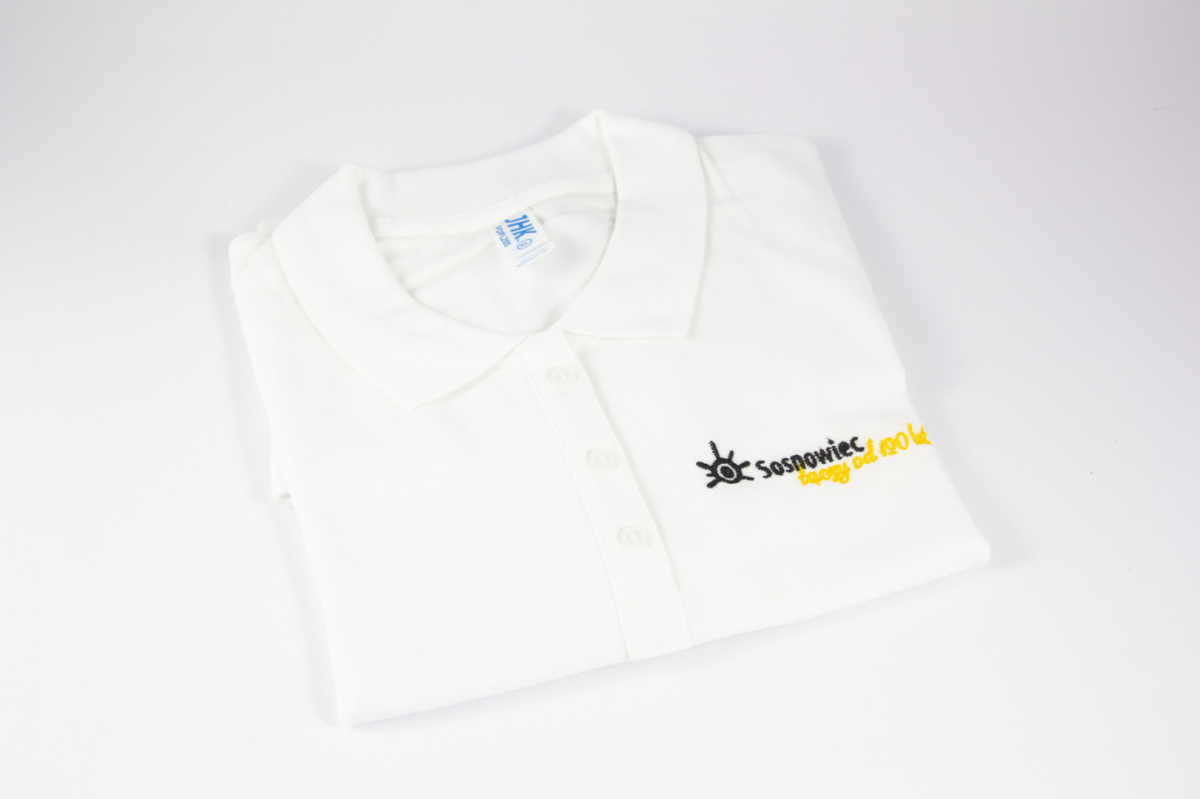 Koszulka polo damska z logo 120-lecie (biała) Koszulka polo damska z logo 120-lecie (biała)